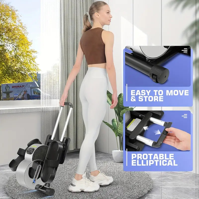 oman moving portable under-desk elliptical machine with built-in handle for easy storage