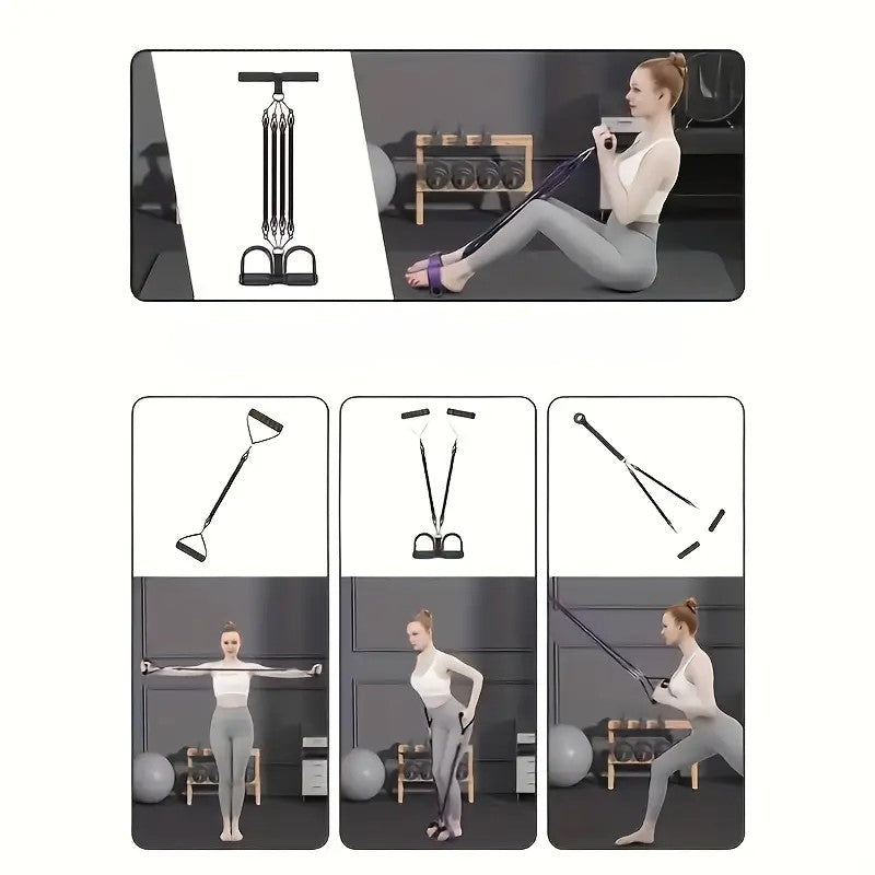 4-in-1 Resistance Band Set with Adjustable Tension